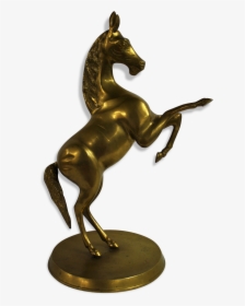 Large Brass Prancing Horse Statue 1960s   Src Https - Bronze Sculpture, HD Png Download, Transparent PNG